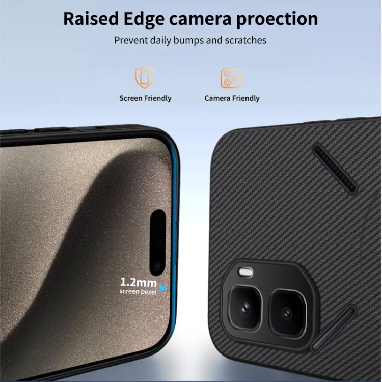 For Infinix GT 50 Pro WANLONFENG TQ Series Magnetic Carbon Fiber Texture PC Hybrid TPU Phone Case