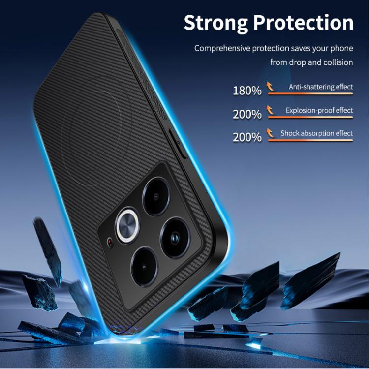 For Infinix Note 40 4G WANLONFENG TQ Series Magnetic Carbon Fiber Texture PC Hybrid TPU Phone Case