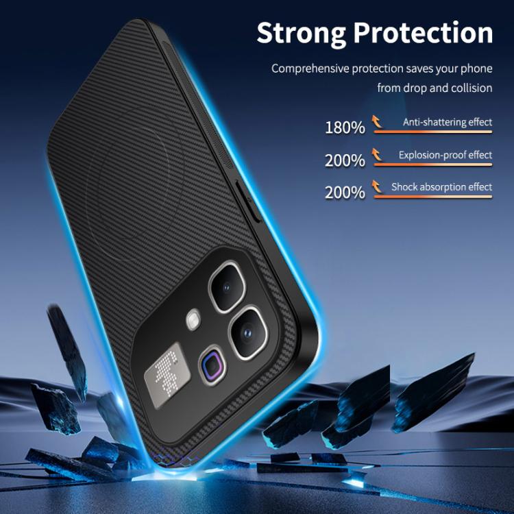 For Infinix Note 60 / 60 Pro 5G WANLONFENG TQ Series Magnetic Carbon Fiber Texture PC Hybrid TPU Phone Case
