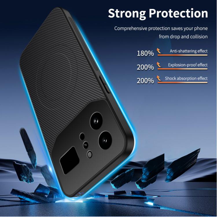 For Infinix Note 60 Ultra 5G WANLONFENG TQ Series Magnetic Carbon Fiber Texture PC Hybrid TPU Phone Case