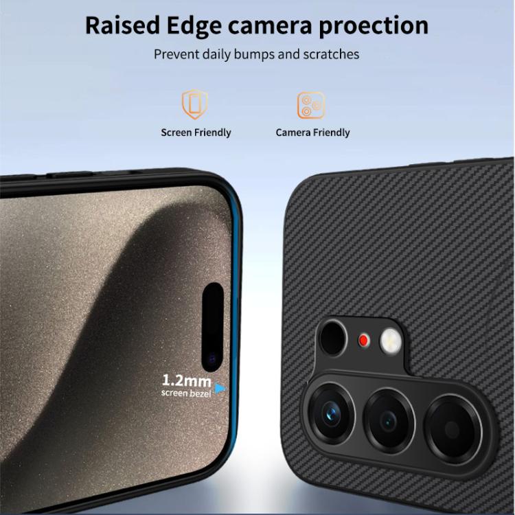 For Tecno Camon 50 4G WANLONFENG TQ Series Magnetic Carbon Fiber Texture PC Hybrid TPU Phone Case
