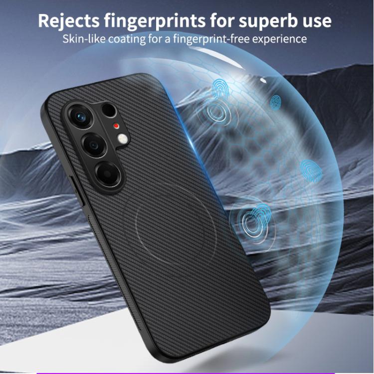 For Tecno Camon 50 4G WANLONFENG TQ Series Magnetic Carbon Fiber Texture PC Hybrid TPU Phone Case