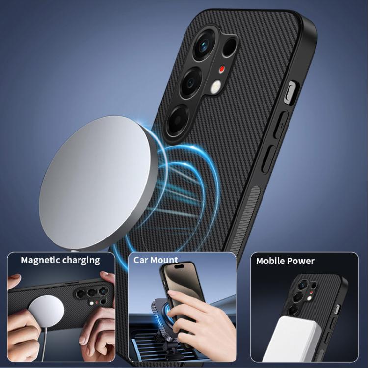 For Tecno Camon 50 Pro 4G WANLONFENG TQ Series Magnetic Carbon Fiber Texture PC Hybrid TPU Phone Case