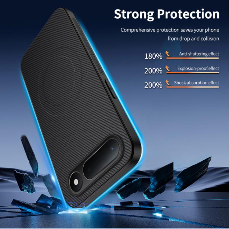 For Tecno Spark 50 5G WANLONFENG TQ Series Magnetic Carbon Fiber Texture PC Hybrid TPU Phone Case