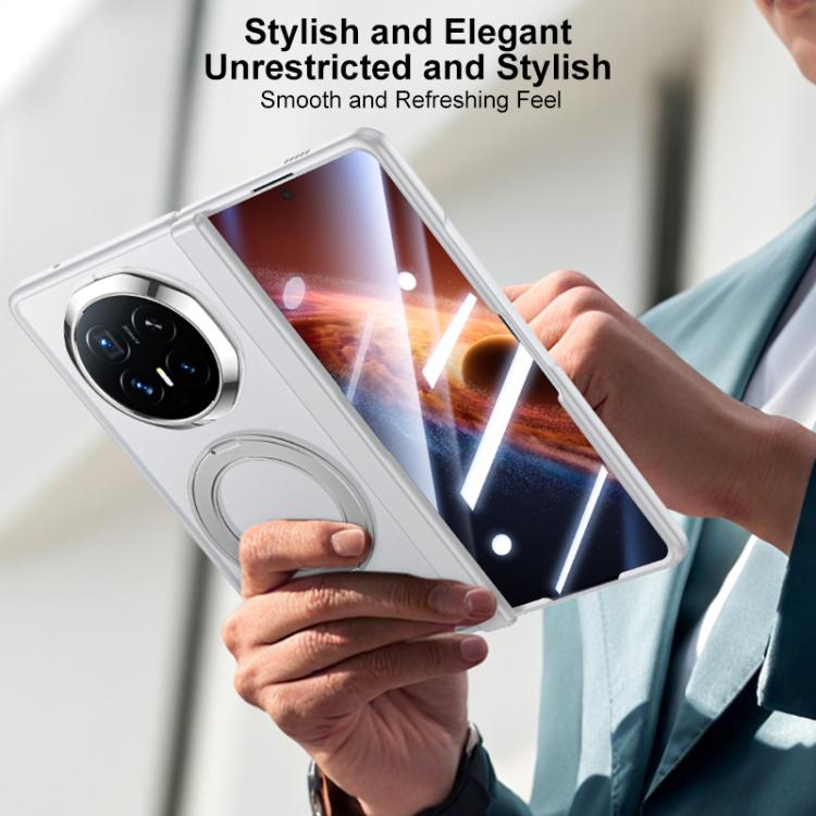 For Honor Magic V6 Integrated Matte Skin Feel Phone Case with Rotating Holder