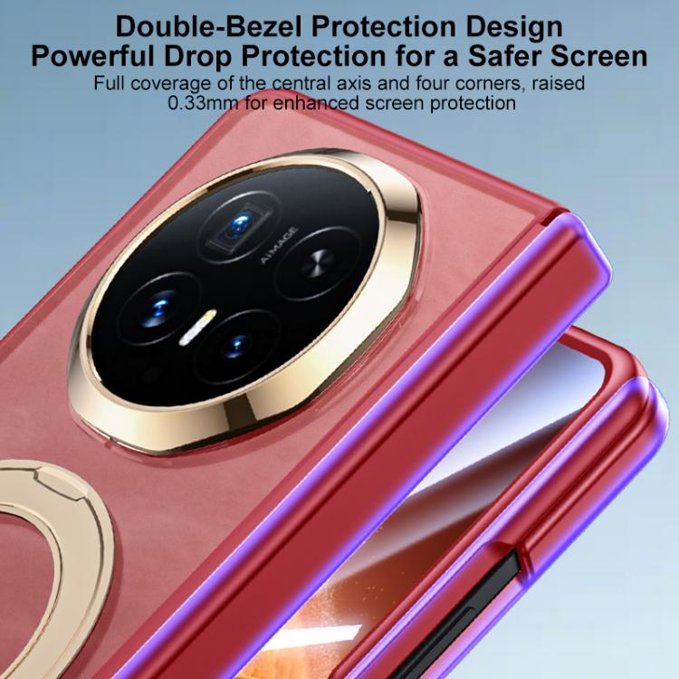 For Honor Magic V6 Integrated Matte Skin Feel Phone Case with Rotating Holder