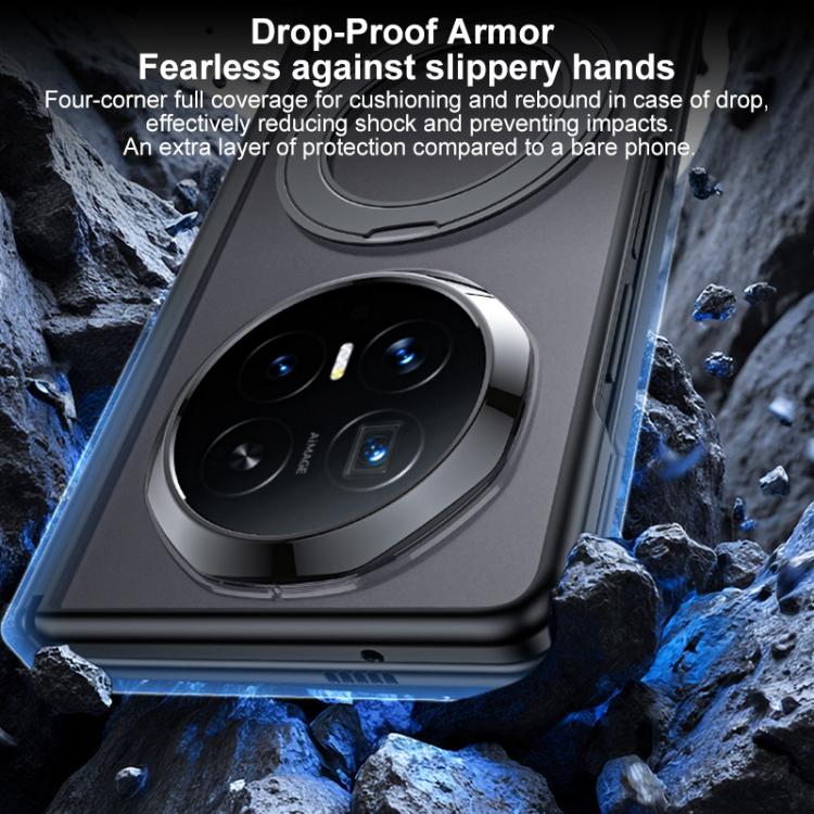 For Honor Magic V6 Integrated Matte Skin Feel Phone Case with Rotating Holder