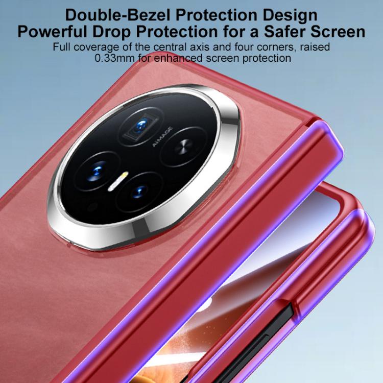 For Honor Magic V6 Integrated Matte Skin Feel Plating Lens Frame Phone Case