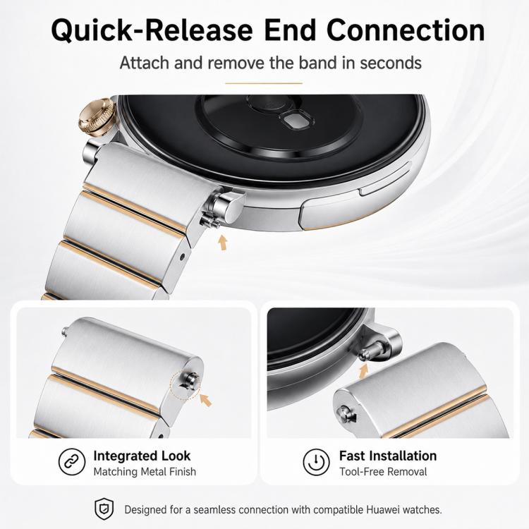 18mm One-Bead Butterfly Clasp Sliding Quick Release Stainless Steel Watch Band