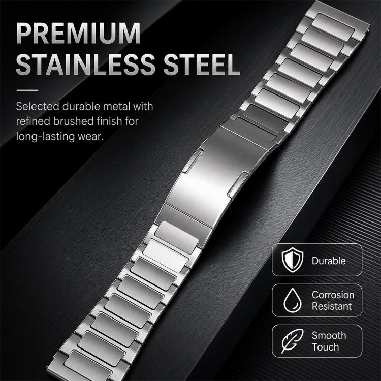 22mm Thin H-Shape Folding Clasp Quick Release Stainless Steel Watch Band