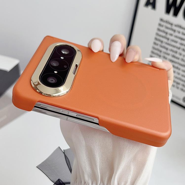 For Huawei Pura X Max Lens-Frame Shield Skin Feel Dual-Hinge Magnetic Phone Case