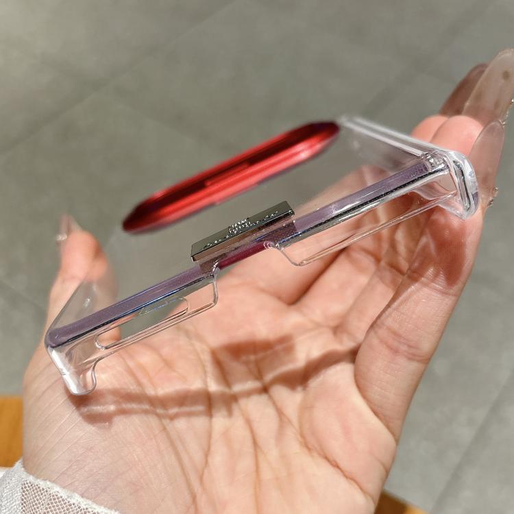 For Huawei Pura X Max Nameplate Lens-Frame Shield Hinge Clear PC Phone Case