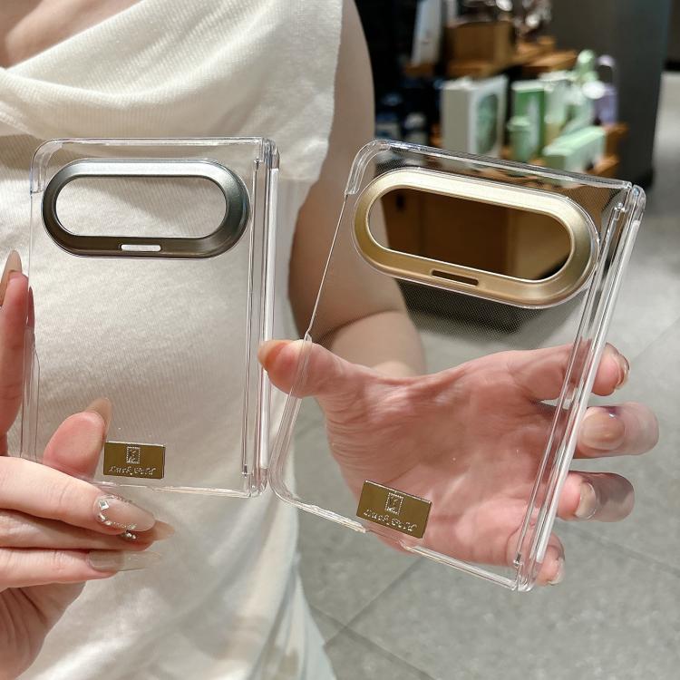 For Huawei Pura X Max Nameplate Lens-Frame Shield Hinge Clear PC Phone Case