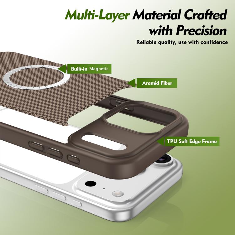For iPhone 17 Carbon Fiber Texture TPU Soft Edge Magnetic Shockproof Phone Case