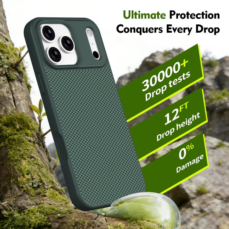 For iPhone 17 Carbon Fiber Texture TPU Soft Edge Magnetic Shockproof Phone Case