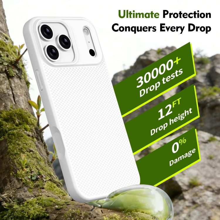 For iPhone 17 Pro Carbon Fiber Texture TPU Soft Edge Magnetic Shockproof Phone Case