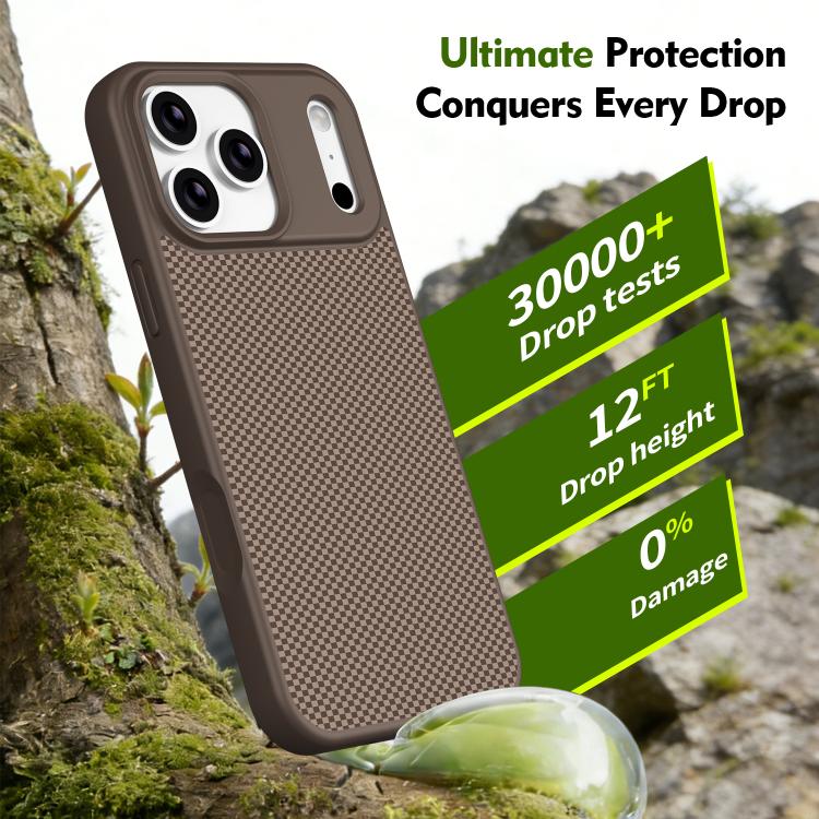 For iPhone 17 Pro Carbon Fiber Texture TPU Soft Edge Magnetic Shockproof Phone Case