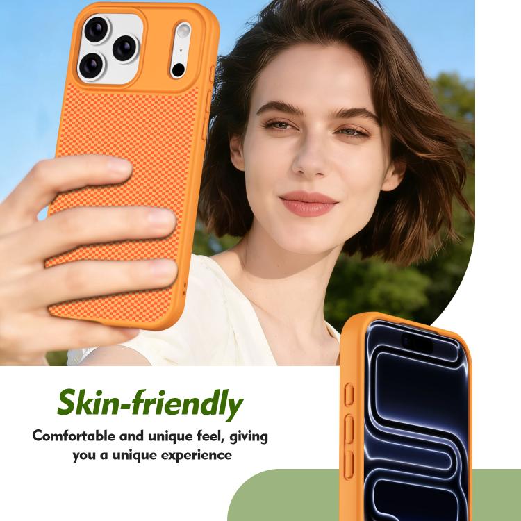 For iPhone 17 Pro Max Carbon Fiber Texture TPU Soft Edge Magnetic Shockproof Phone Case
