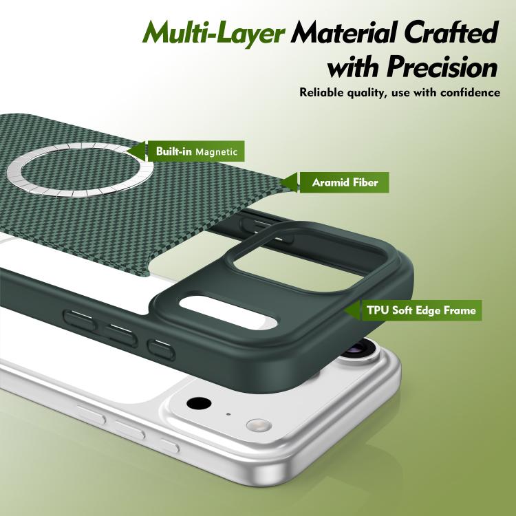 For iPhone 17 Pro Max Carbon Fiber Texture TPU Soft Edge Magnetic Shockproof Phone Case