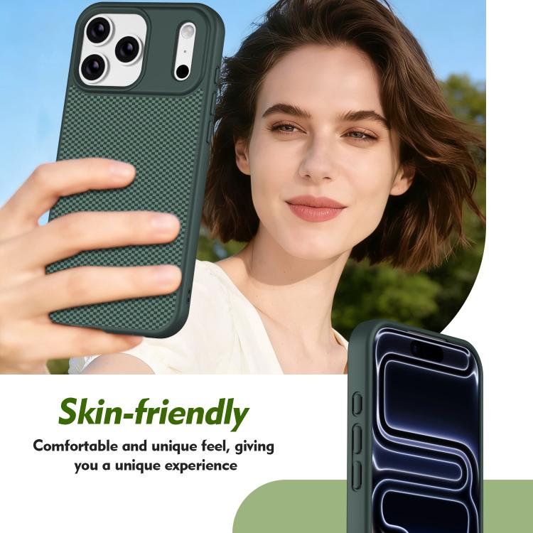 For iPhone 16 Pro Max Carbon Fiber Texture TPU Soft Edge Magnetic Shockproof Phone Case
