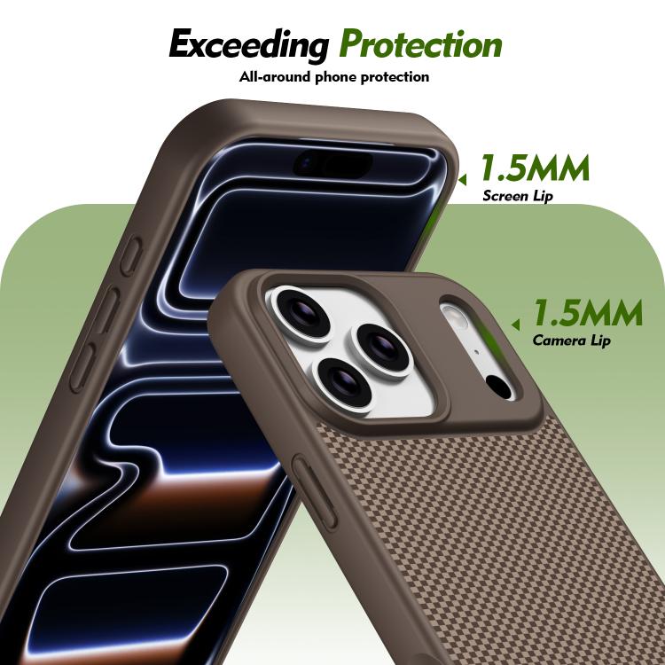 For iPhone 16 Pro Carbon Fiber Texture TPU Soft Edge Magnetic Shockproof Phone Case