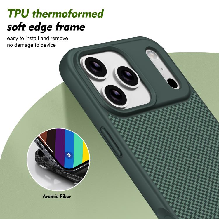 For iPhone 16 Pro Carbon Fiber Texture TPU Soft Edge Magnetic Shockproof Phone Case