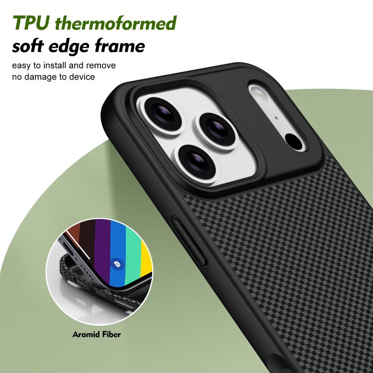 For iPhone 16 Carbon Fiber Texture TPU Soft Edge Magnetic Shockproof Phone Case
