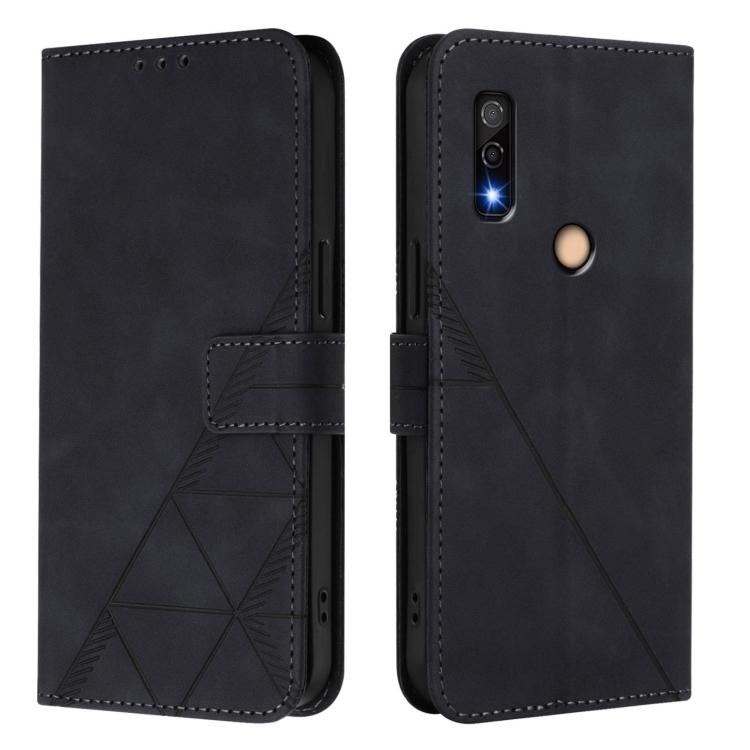 For Fujitsu Arrows We3 Crossbody 3D Embossed Flip Leather Phone Case
