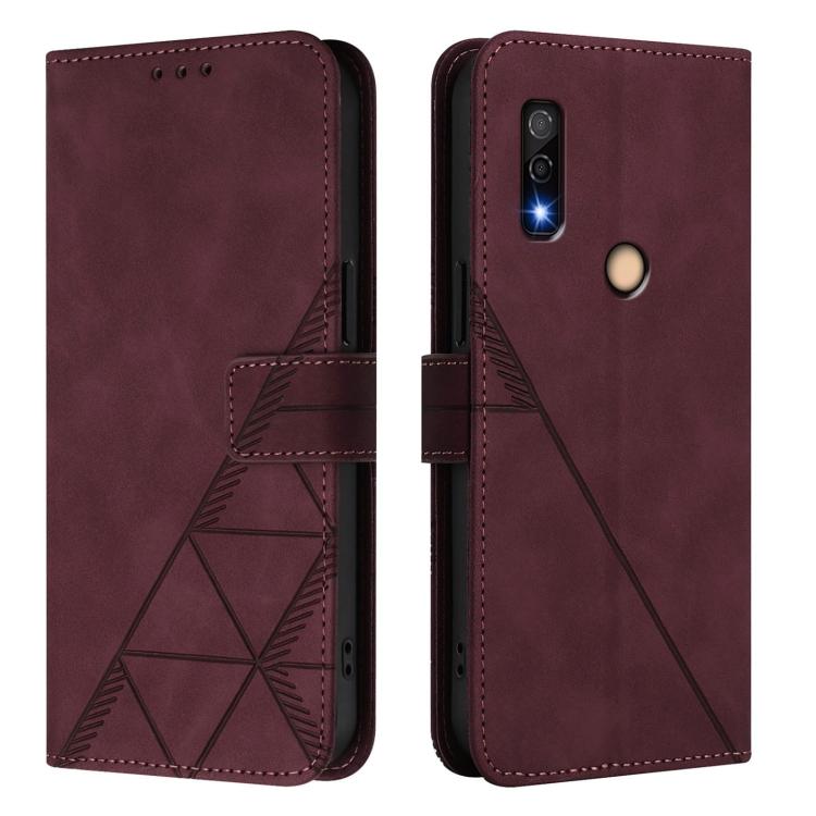 For Fujitsu Arrows We3 Crossbody 3D Embossed Flip Leather Phone Case