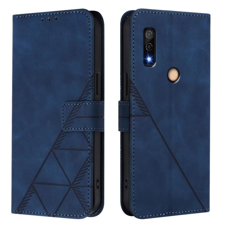 For Fujitsu Arrows We3 Crossbody 3D Embossed Flip Leather Phone Case