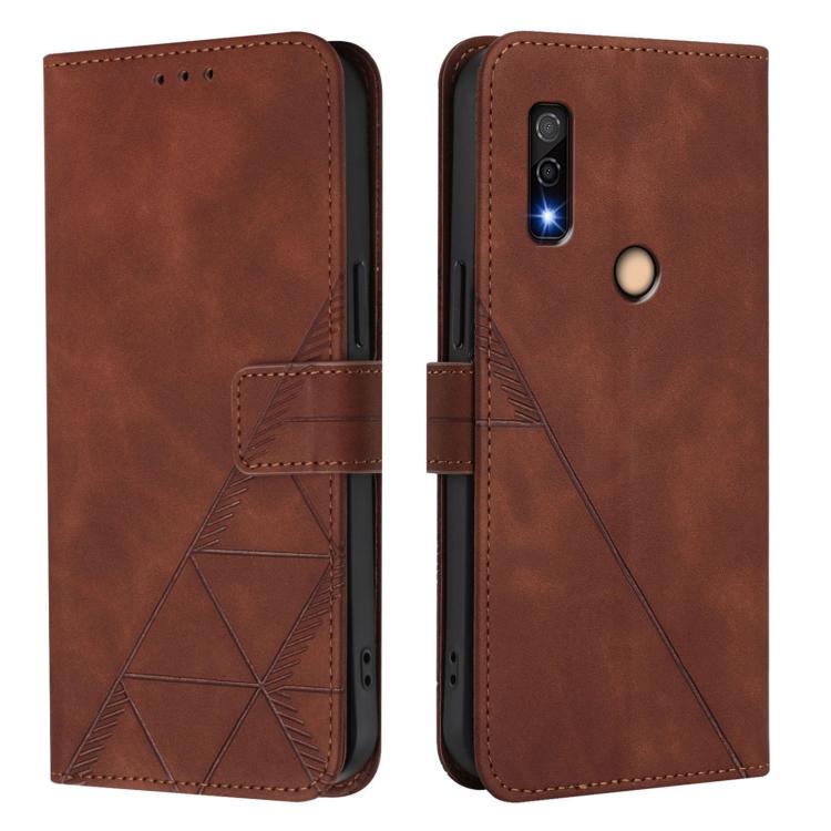 For Fujitsu Arrows We3 Crossbody 3D Embossed Flip Leather Phone Case