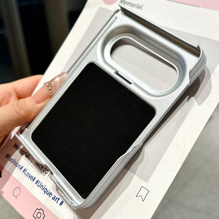 For Huawei Pura X Max Shell Pattern Painted Silver Magnetic Dual-Hinge PC Phone Case