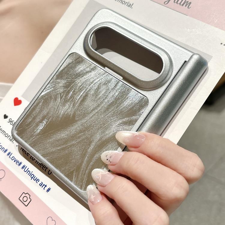 For Huawei Pura X Max Painted Silver Magnetic Dual-Hinge PC Phone Case
