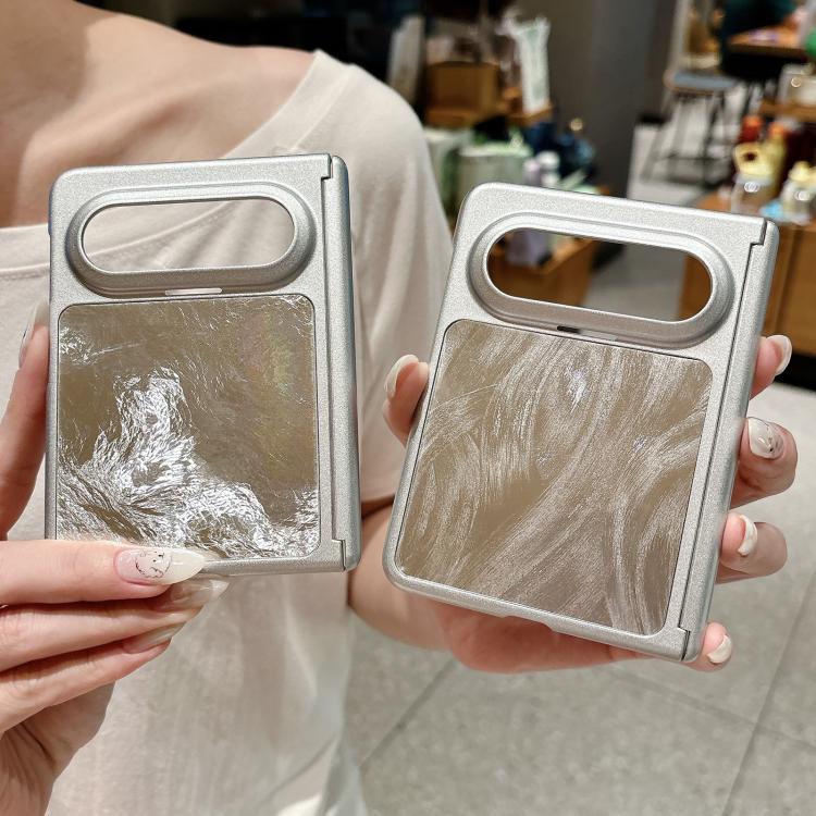 For Huawei Pura X Max Painted Silver Magnetic Dual-Hinge PC Phone Case