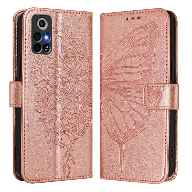 For Orbic Trophy 5G Embossed Butterfly Leather Phone Case