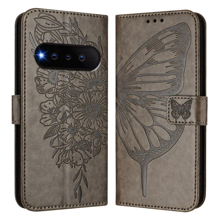 For Natural AI Phone 5G Embossed Butterfly Leather Phone Case