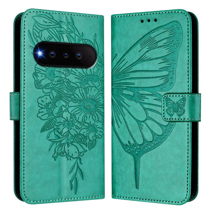 For Natural AI Phone 5G Embossed Butterfly Leather Phone Case