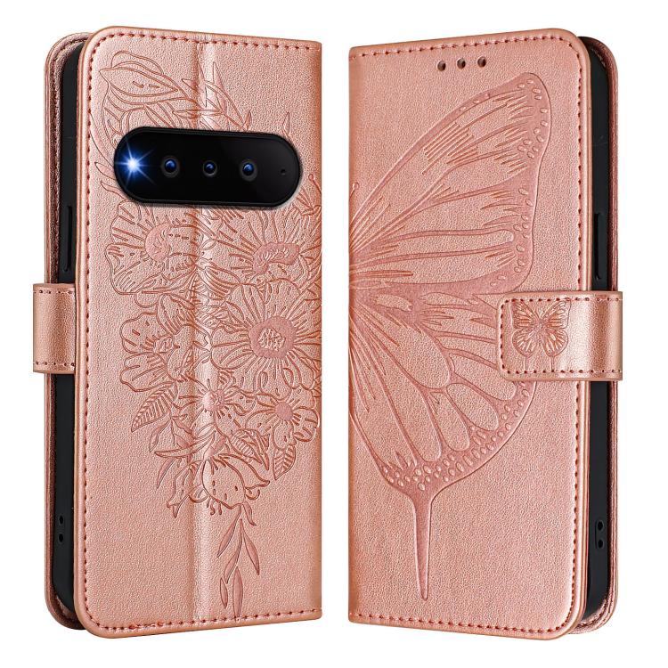 For Natural AI Phone 5G Embossed Butterfly Leather Phone Case
