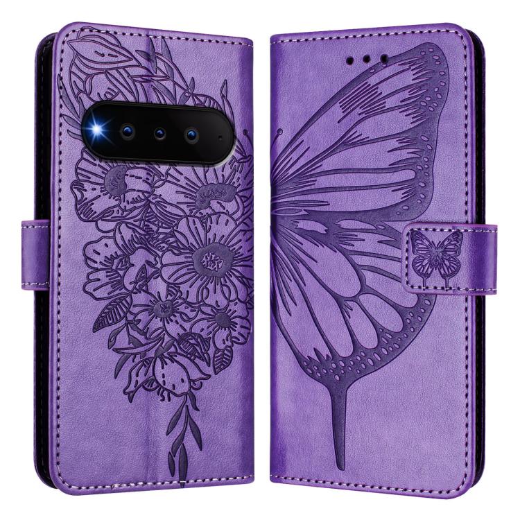 For Natural AI Phone 5G Embossed Butterfly Leather Phone Case