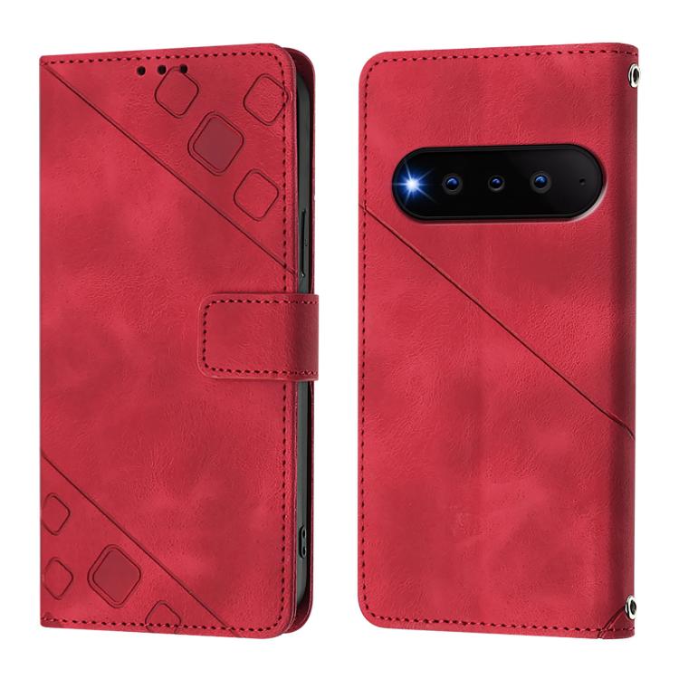 For Natural AI Phone 5G Skin-feel Embossed Leather Phone Case
