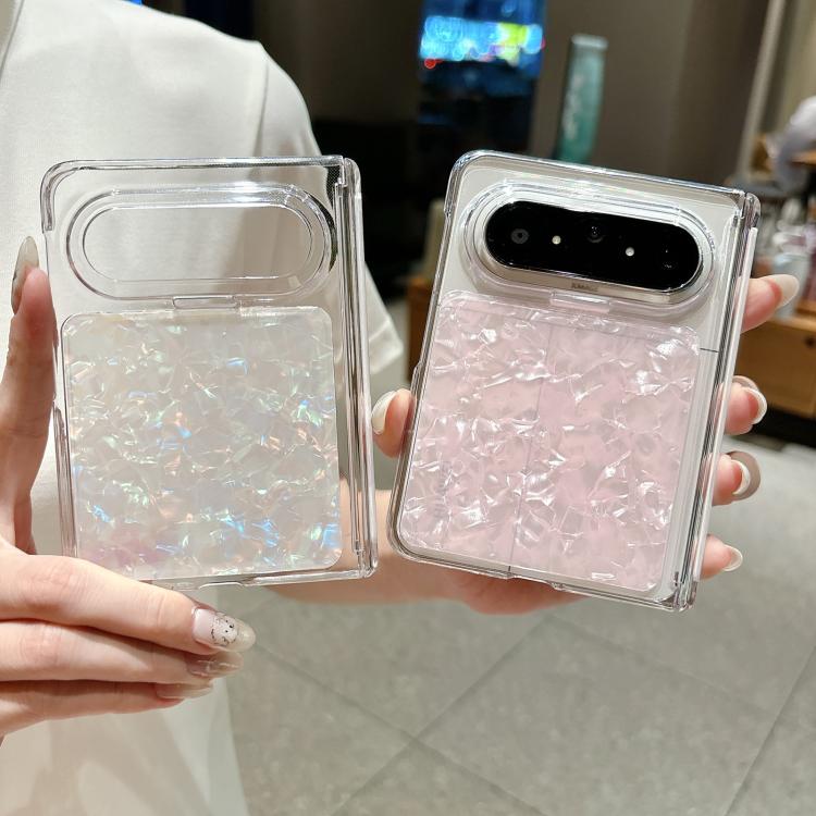 For Huawei Pura X Max Shell Pattern Clear-Edged Magnetic Hinge PC Phone Case