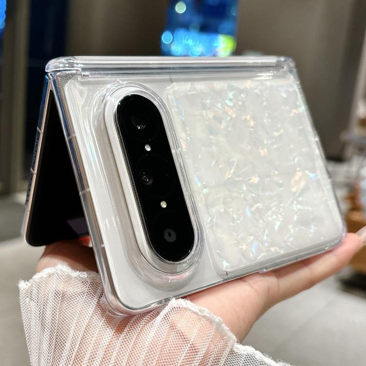For Huawei Pura X Max Shell Pattern Clear-Edged Magnetic Hinge PC Phone Case
