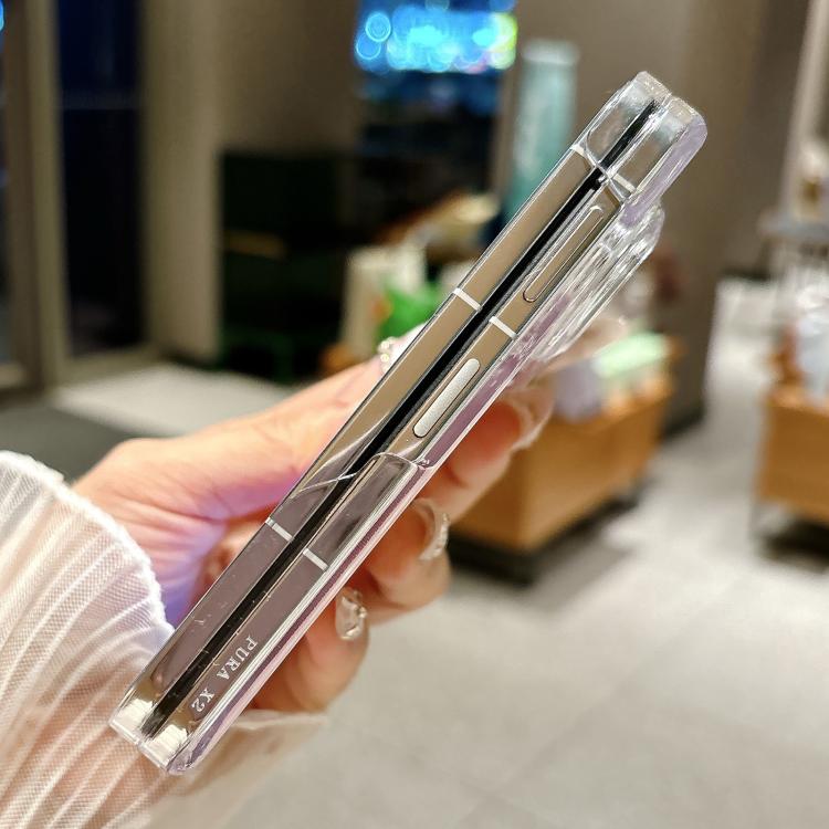 For Huawei Pura X Max Shell Pattern Clear-Edged Magnetic Hinge PC Phone Case
