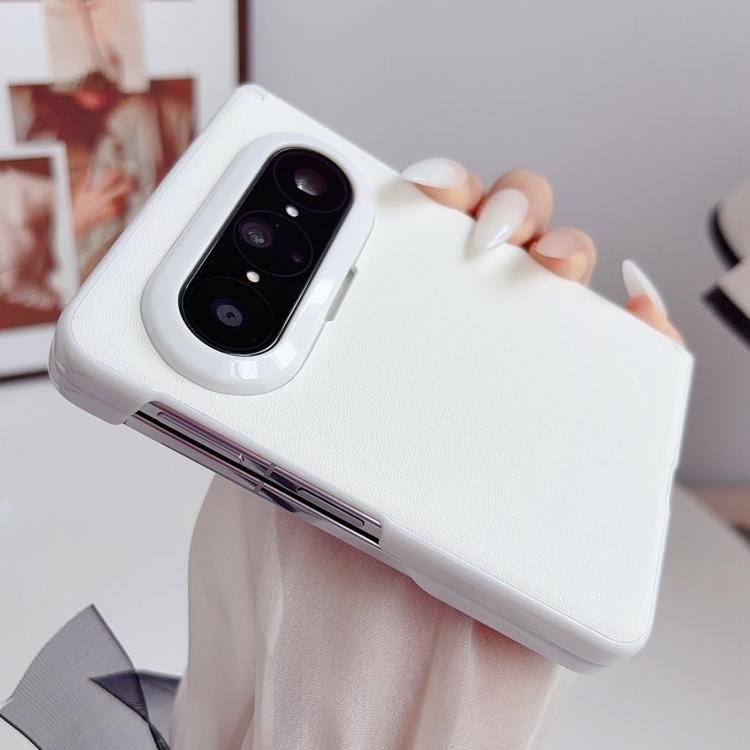 For Huawei Pura X Max Magnetic-Hinge Solid-Color Leather-Texture PC Phone Case