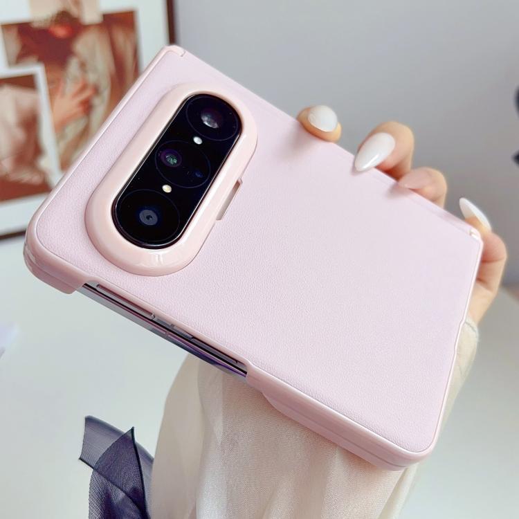For Huawei Pura X Max Magnetic-Hinge Solid-Color Leather-Texture PC Phone Case