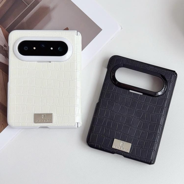For Huawei Pura X Max Nameplate Magnetic-Hinge Crocodile-Texture PC Phone Case