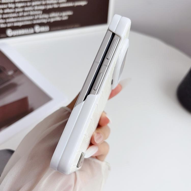 For Huawei Pura X Max Nameplate Magnetic-Hinge Crocodile-Texture PC Phone Case