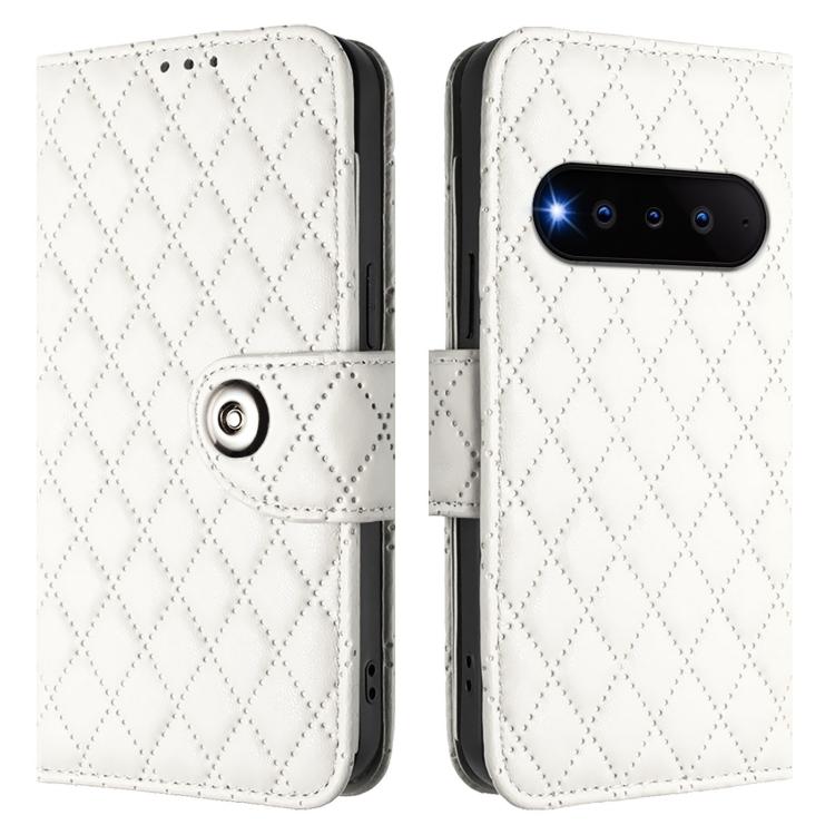 For Natural AI Phone 5G Rhombic Texture Flip Leather Phone Case with Lanyard