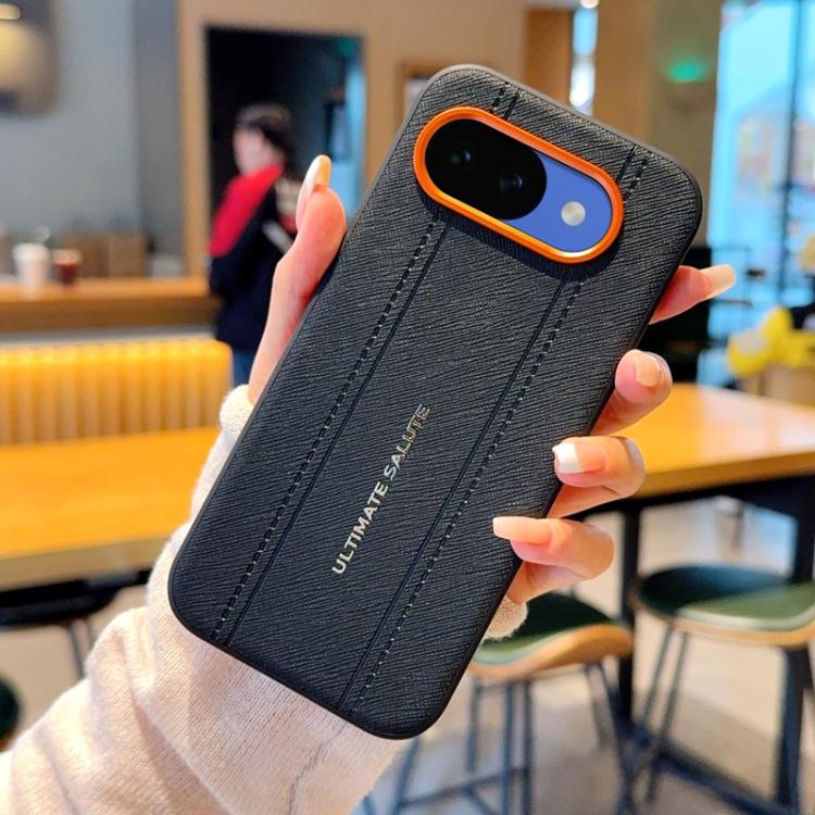 For Google Pixel 10a Metal Camera Lens Frame Buttons Vegan Leather Phone Case