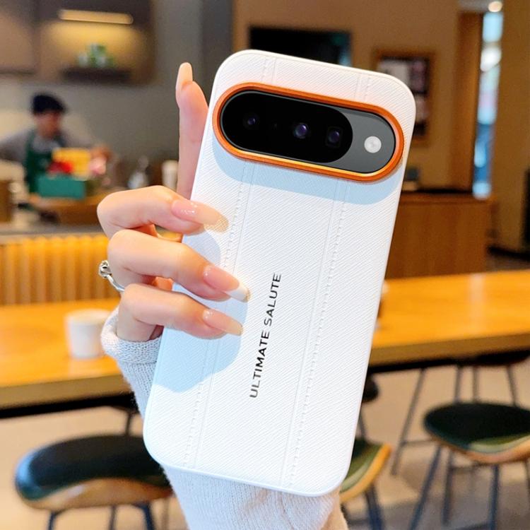 For Google Pixel 10 / Pixel 10 Pro Metal Camera Lens Frame Buttons Vegan Leather Phone Case